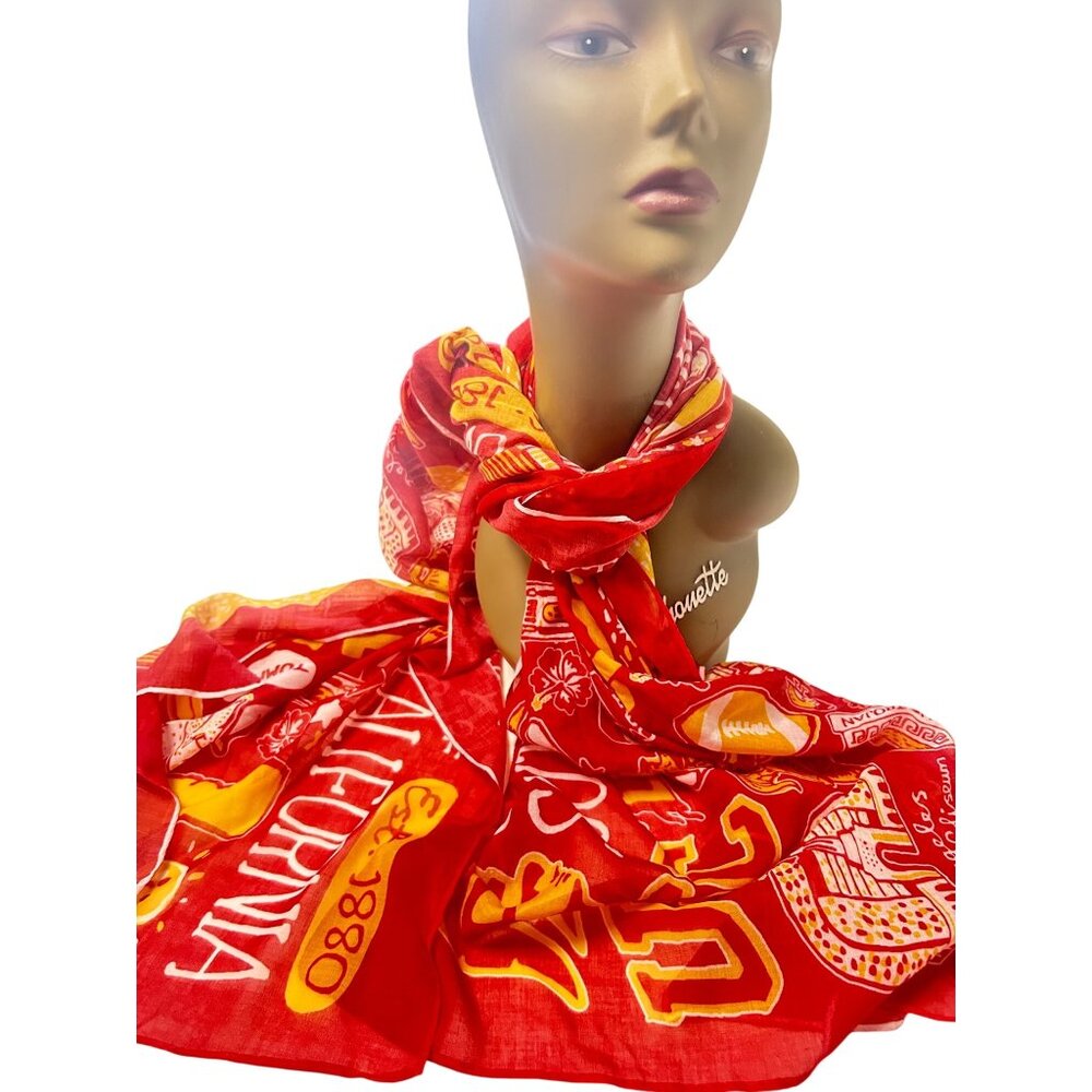 Julia Gash University Of Southern California USC Scarf Multi-Color Graphic Scarf